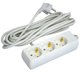 Мережевий подовжувач 3р/5м Grunhelm G3W5M