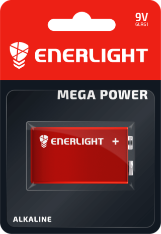 Батарейка 9V/6F22 ENERLIGHT Mega Power Alkaline