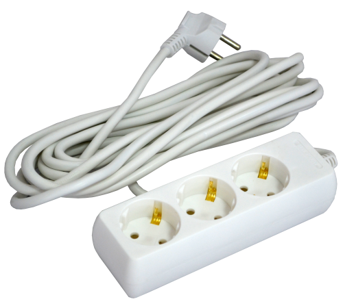 Мережевий подовжувач 3р/5м Grunhelm G3W5M