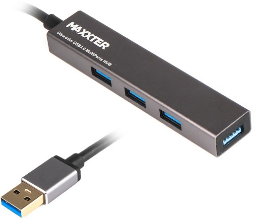 Концентратор USB Maxxter HU3A-4P-02