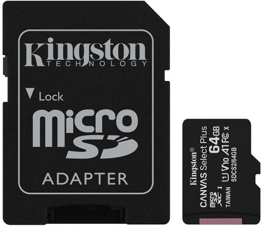Карта пам'яті microSD Kingston 64GB Cl10+SD