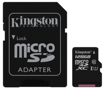 Карта пам'яті microSD Kingston 128GB Cl10+SD