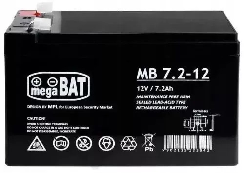Акумуляторна батарея MegaBat 12V 7.2Ah