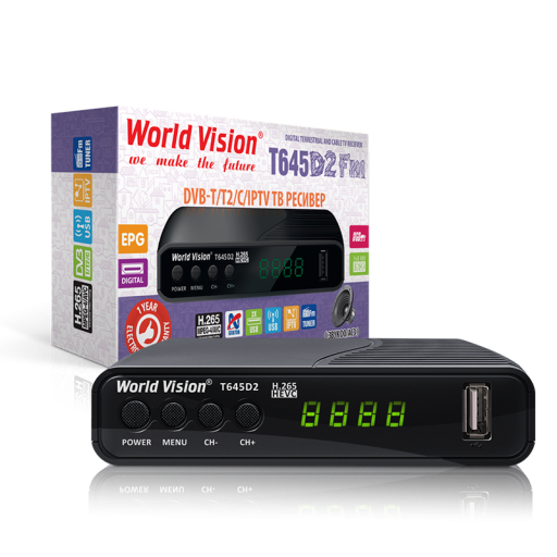 Тюнер DVB-T2 WorldVision T645D2 Fm