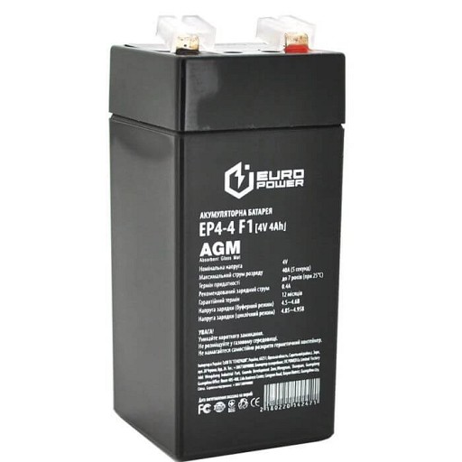 Акумуляторна батарея EURO POWER EP4-4 F1 4V 4.0Ah